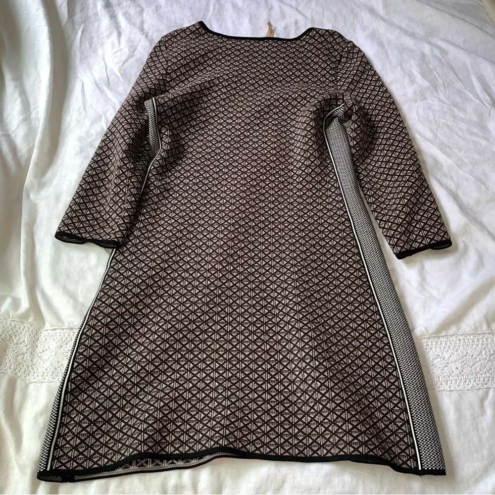 Tory Burch XS Geo Jacquard Knit Dress Sweater long sleeve